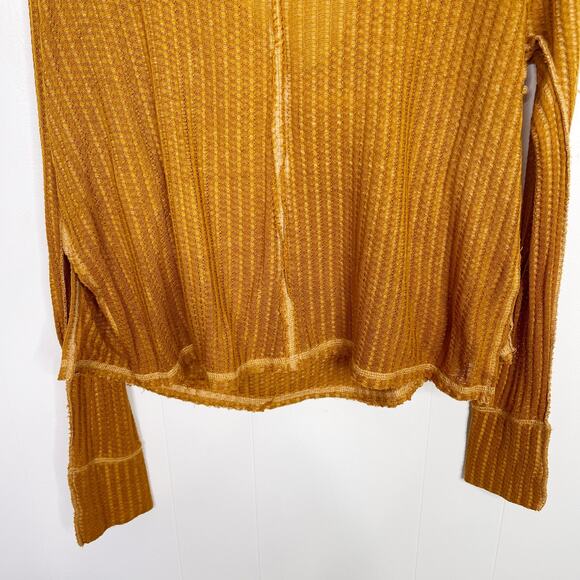 Free People Wildcat Thermal Cowl Neck Sweater Pullover in Cedar Orange Small S - Picture 10 of 13